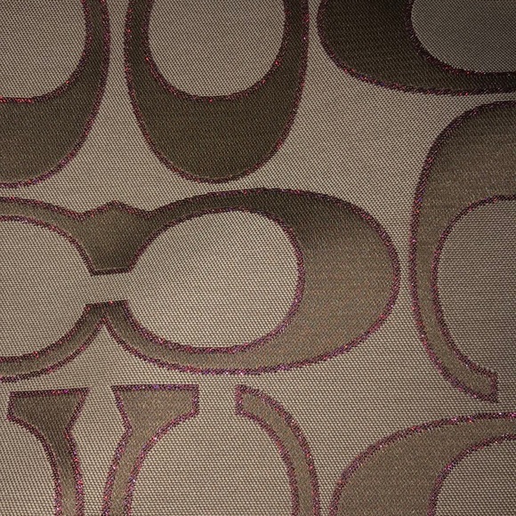 Tan Coach Shoulder Bag with Pink Sparkle - Picture 2 of 4